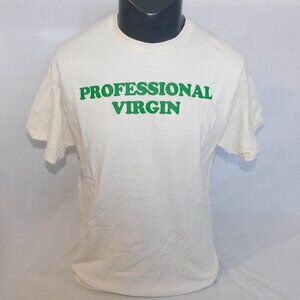 Danny Duncan Mens L Professional Virgin Cream Green T Shirt